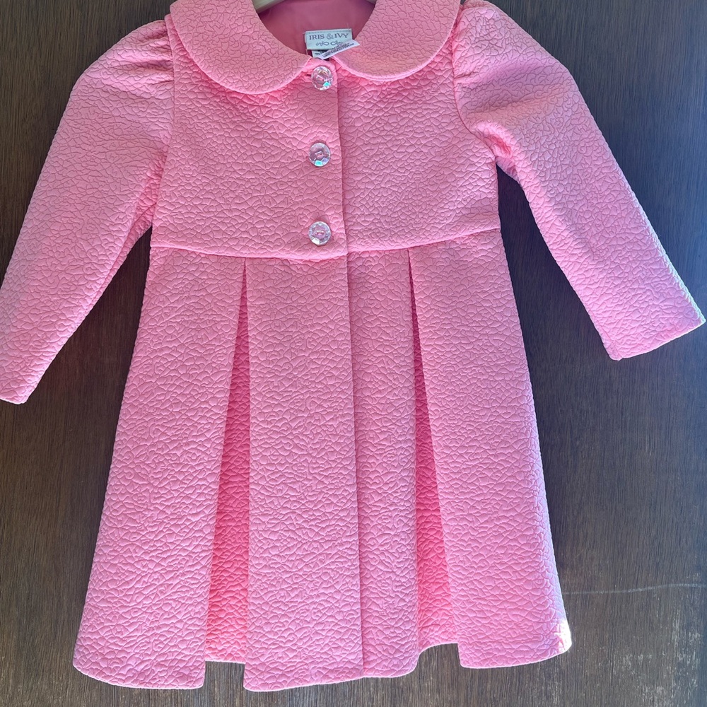Pink Kids Dress with Peter Pan Collar
